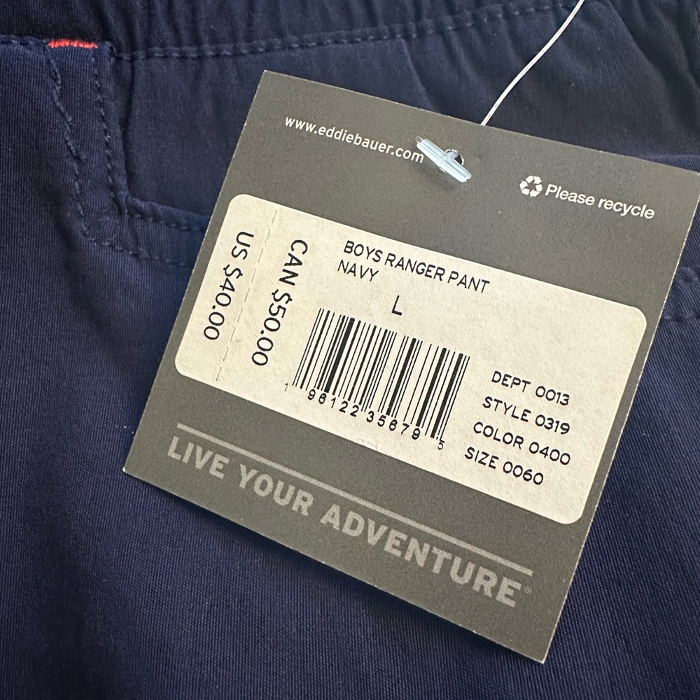 Eddie Bauer Boys Ranger Pant Navy L